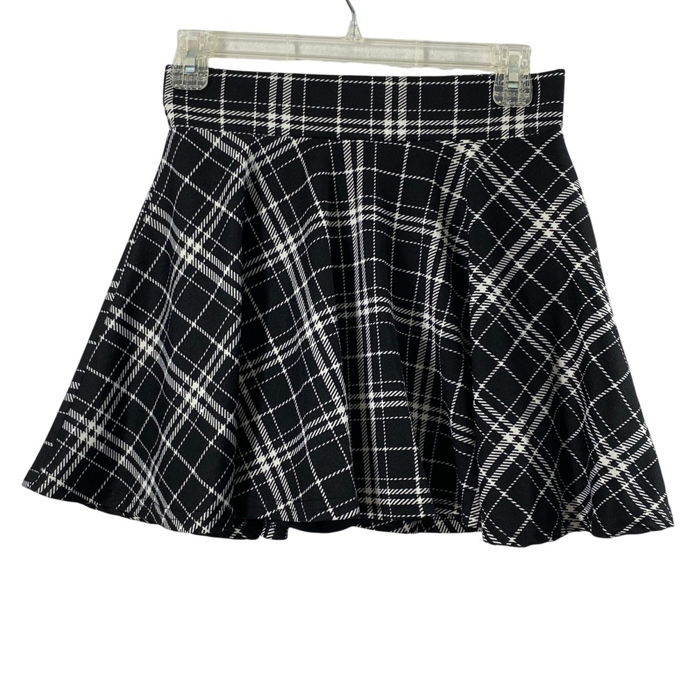DJT Skort Women Small Black White Plaid Skater Mini Skirt Athletic Preppy Tennis